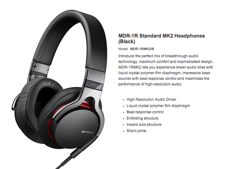 Sony High Resolution Audio Series MDR-1RMK2