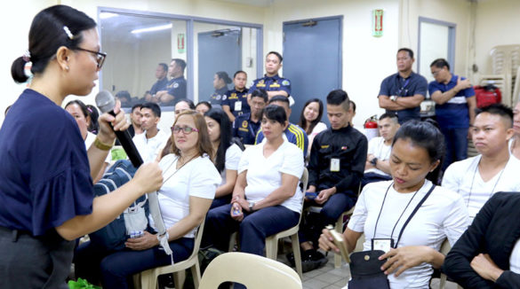 In Photo: LRMC security personnel participate in the open discussion during the gender sensitivity training facilitated by the Commission on Human Rights (CHR).