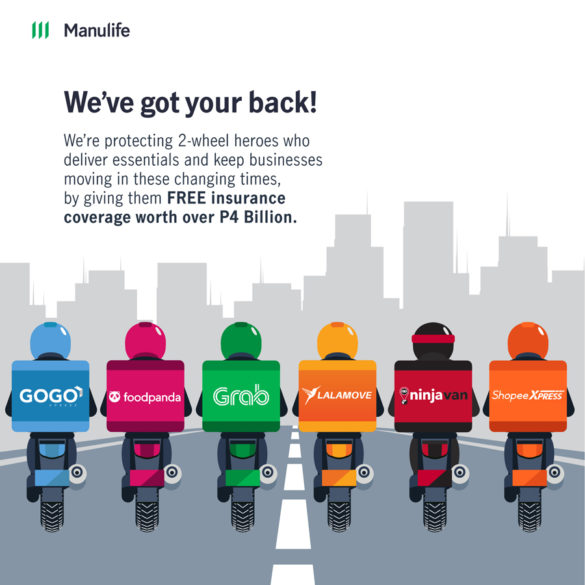 25,000 More Delivery Riders to Receive Free Insurance Coverage From Manulife Philippines Amid COVID-19 Pandemic