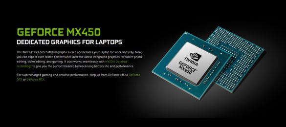 New GeForce MX 450 Dedicated Graphics for Laptops