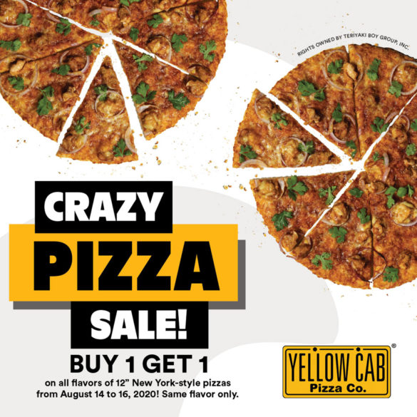 For This Weekend Only – Buy 1 Get 1 Pizza With Yellow Cab