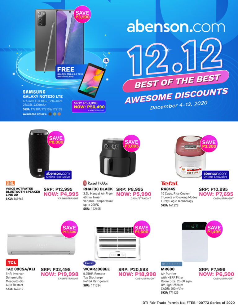 Holiday shopping just got better with Abenson 12.12 Awesome Deals ...