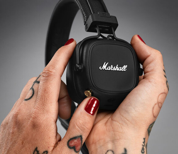 Marshall Major IV features 80+ hours of wireless playtime, wireless charging, and control knob - available at Digital Walker and Beyond the Box