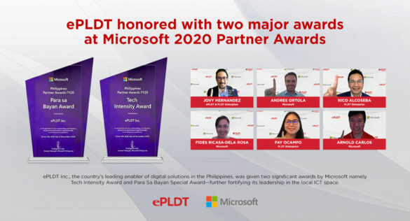 ePLDT honored with two major awards at Microsoft 2020 Partner Awards