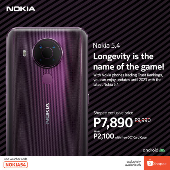 Get the Nokia 5.4 with a Shopee exclusive price of P7,890 instead of P9,990!