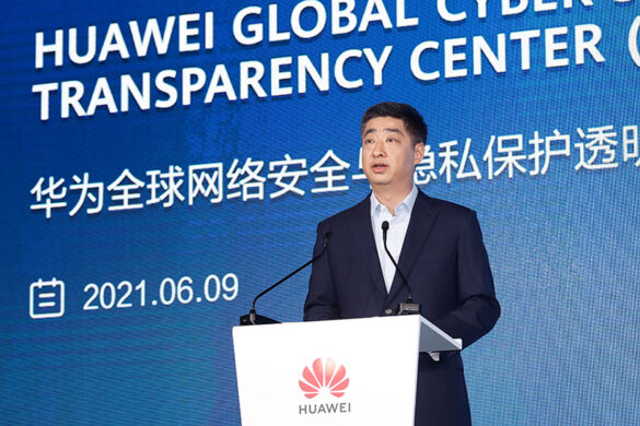 Ken Hu, Huawei's Rotating Chairman, speaks at the opening of Huawei's Global Cyber Security and Privacy Protection Transparency Center in Dongguan, China