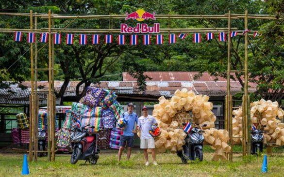 World Champions, Marc & Alex Marquez, Balance Over 200 Bamboo Baskets in Scooter Competition Ahead of Thailand MotoGP