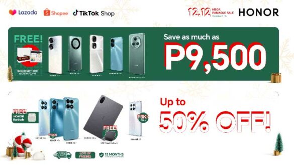 Shop ‘til you drop this HONOR 12.12 Mega Pamasko Sale and Save up to Php 9,500!