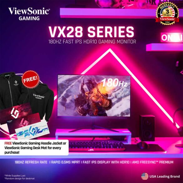 ViewSonic Unveils OMNI VX28 Series 180 Hz Gaming Monitors with Triple Certified Anti-Tearing Technology for Casual Gamers