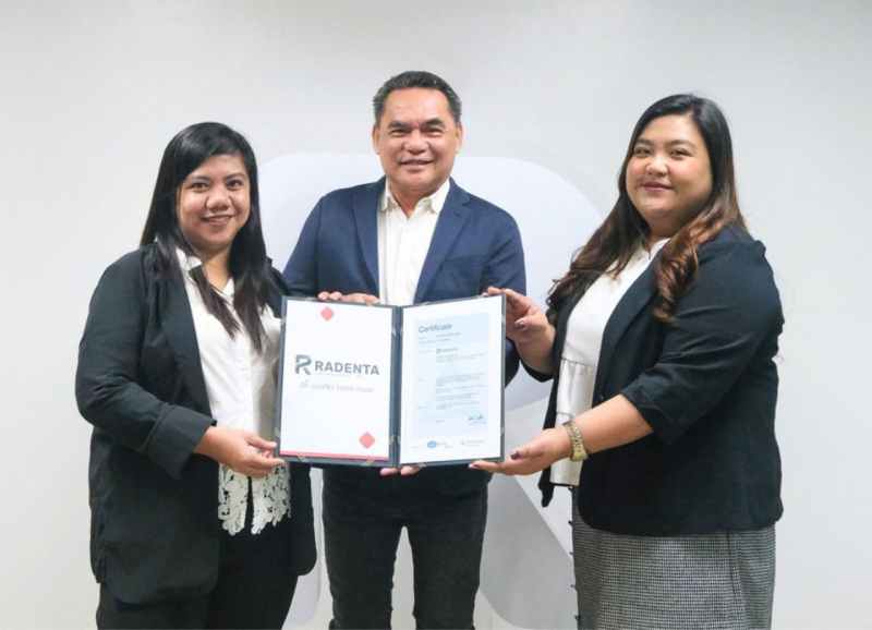 Radenta Technologies Receive ISO Certification